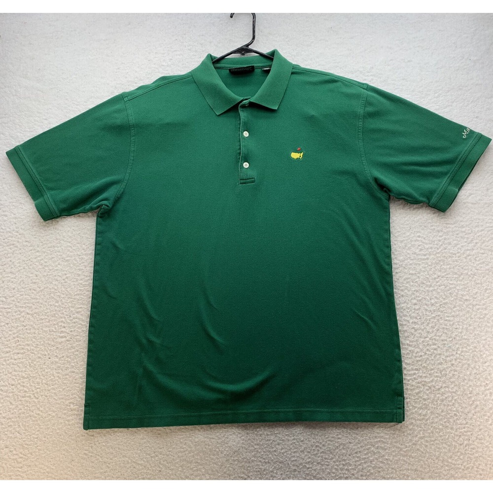 Master's Collection Golf Polo Shirt Mens Large Green Relaxed Fit Pima Cotton Dad
